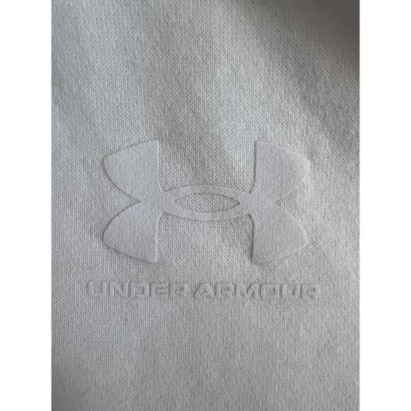 UNDER ARMOUR BASIC WHITE PULLOVER HOODIE KANGAROO POCKETS LOOSE FIT SIZE MEDIUM - Picture 3 of 11